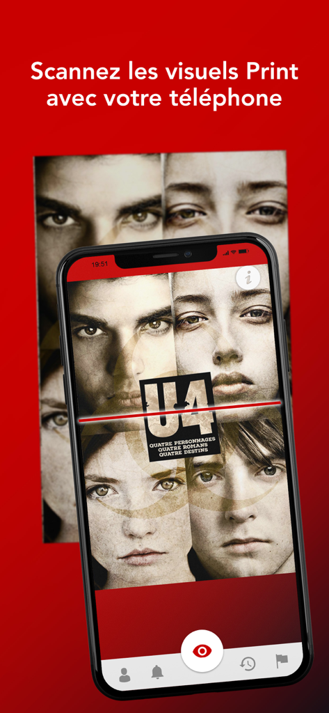 Smartphone scanning a book cover using the Nathan Live AR app