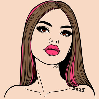 realistic woman with full lips