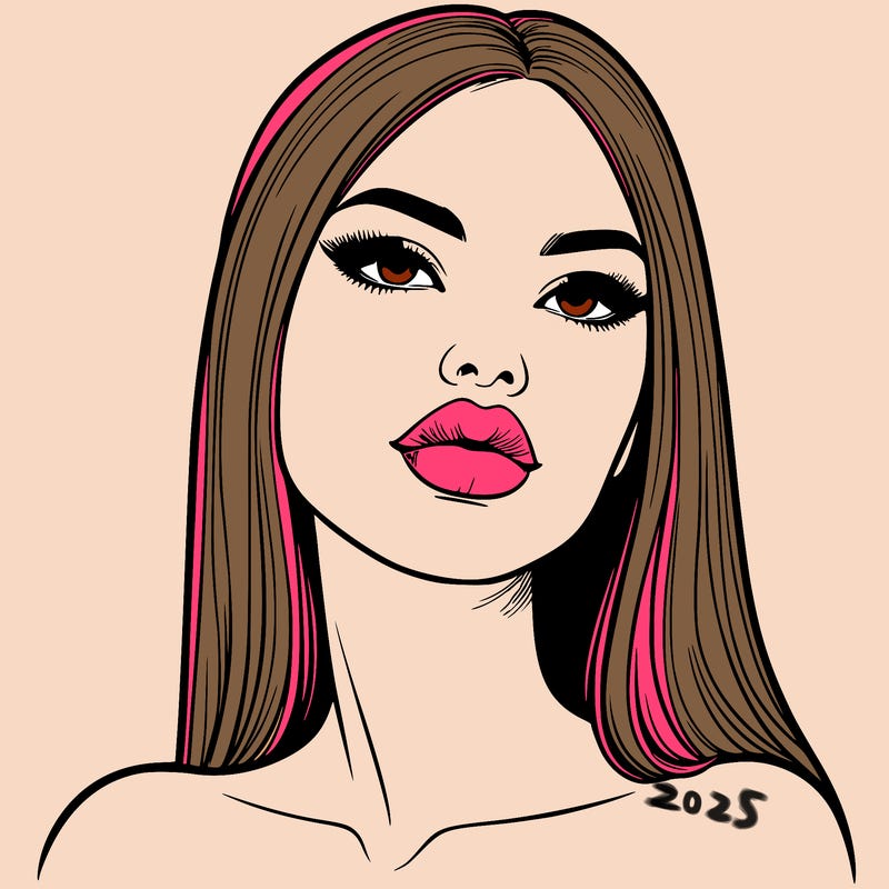 realistic woman with full lips