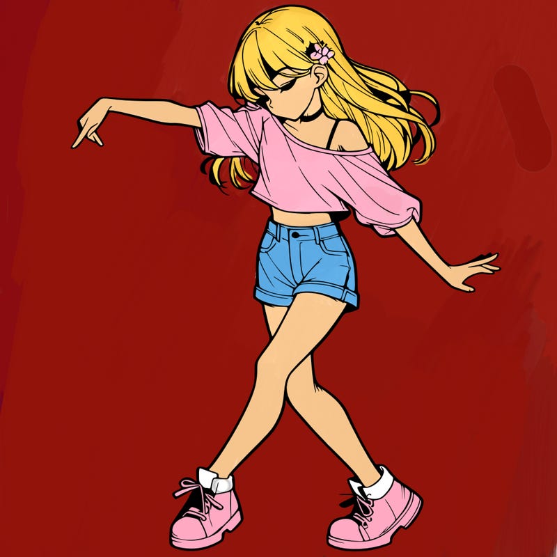realistic girl danceing