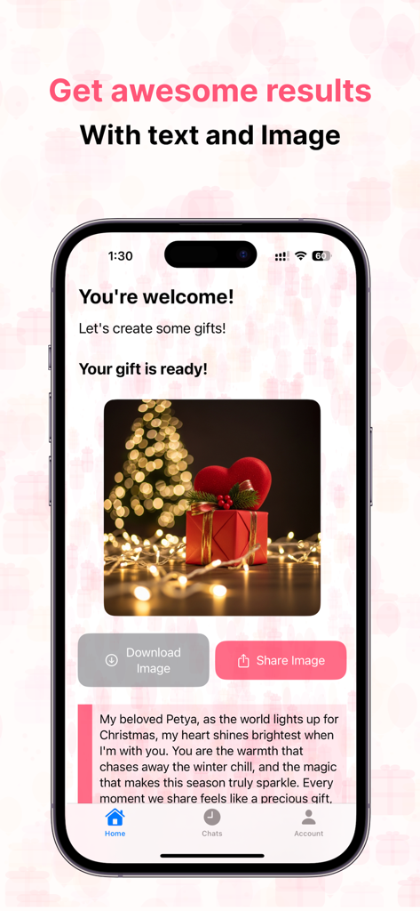 Gift Text - Create your own - AI generated Christmas message and festive gift image in the Gift Text app