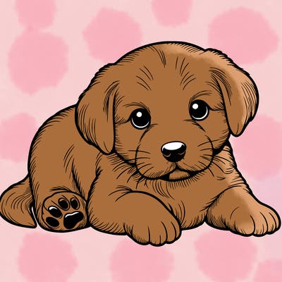 a cute realistic puppy