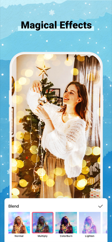 Magical light effects and blending tools in the Collart SE photo editing interface