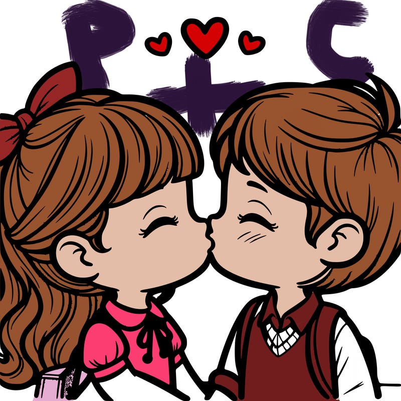 boy and girl kissing