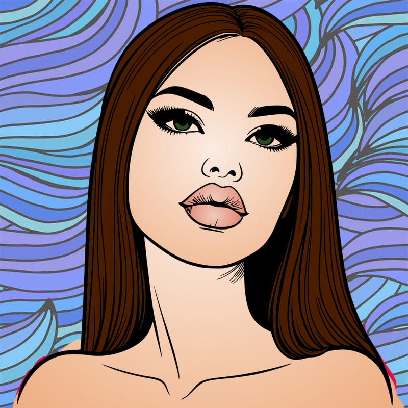 realistic woman with full lips