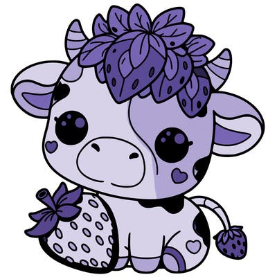 cute strawberry cow
