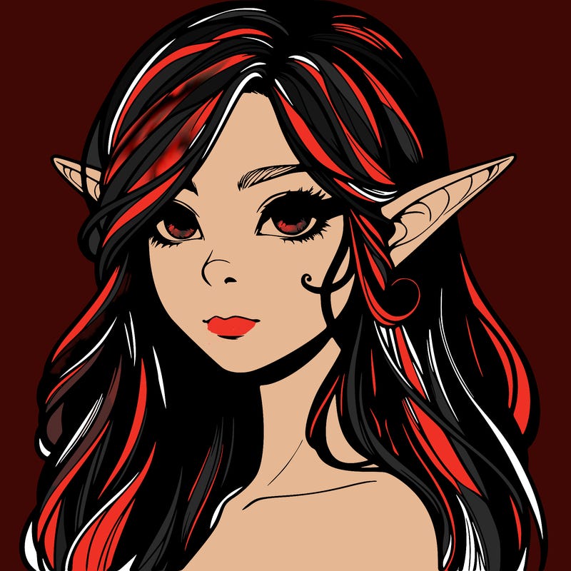 elf girl realistic dark fantasy