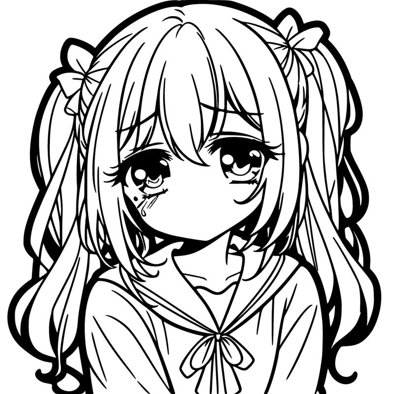 sad anime girl