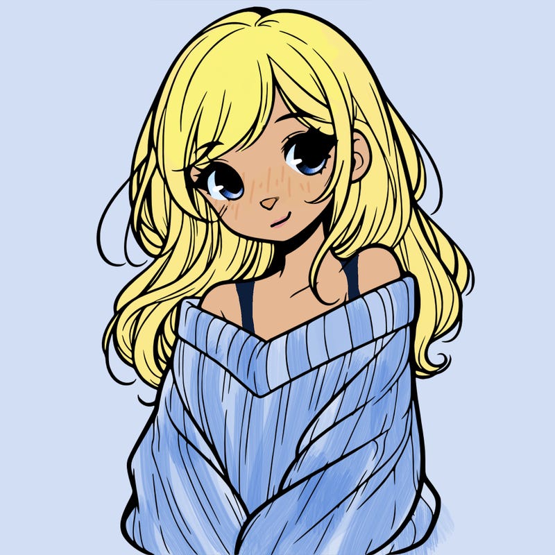 shy pretty girl wearing a sweater that is falling off one shoulder portrait