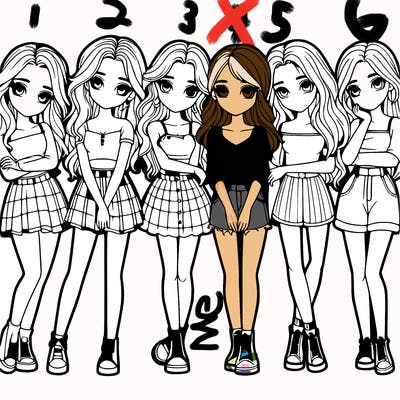 a group of girls realistic