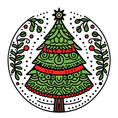 mandala sapin de noel