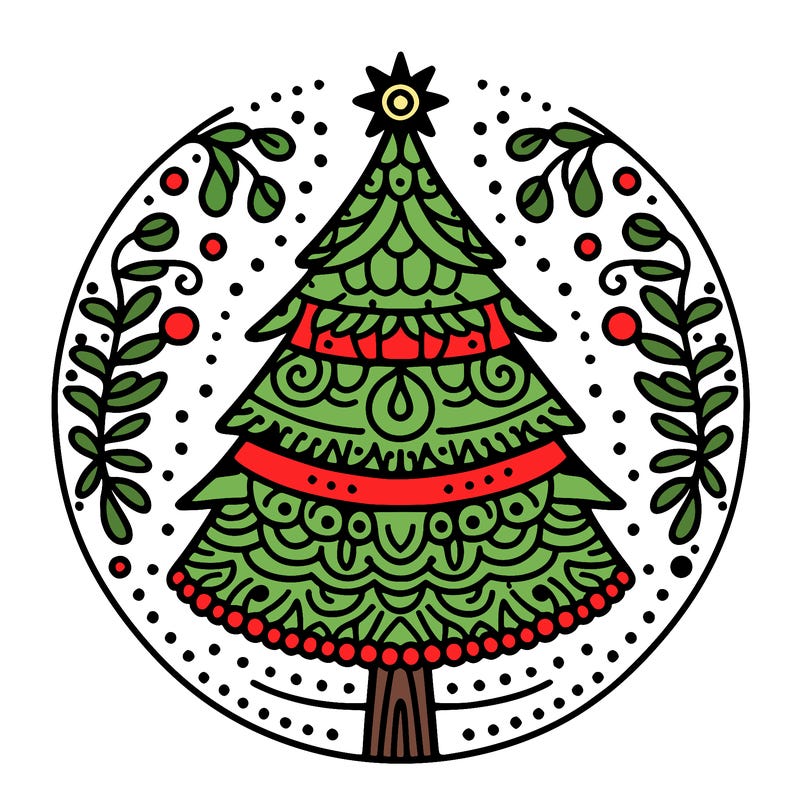 mandala sapin de noel