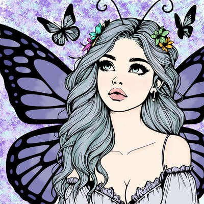 butterfly fairy realistic girl