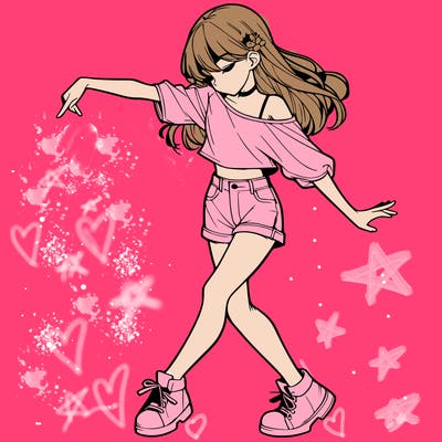 realistic girl danceing