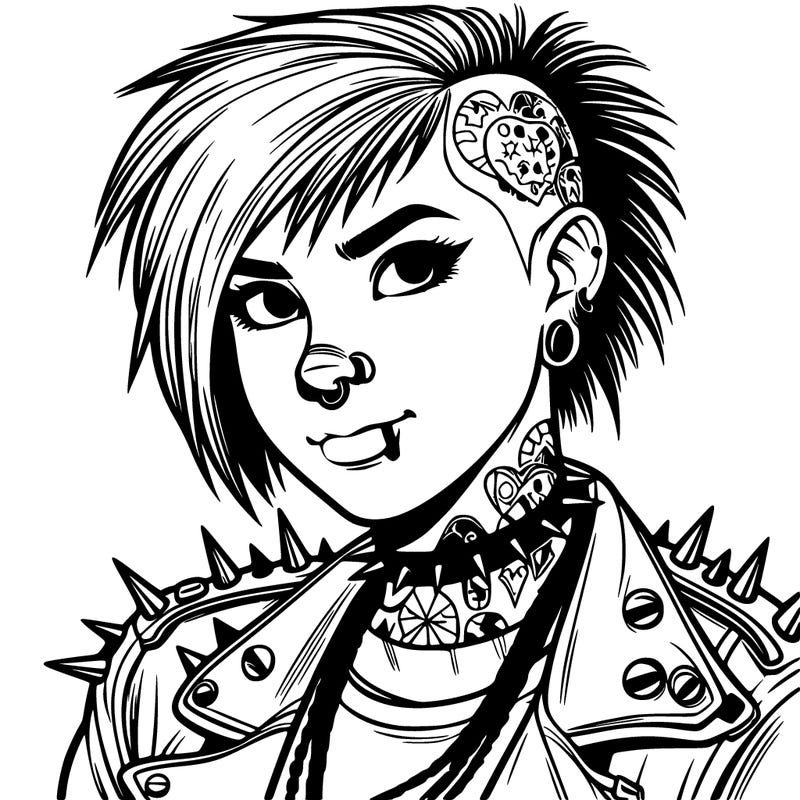 realistic punk rocker girl