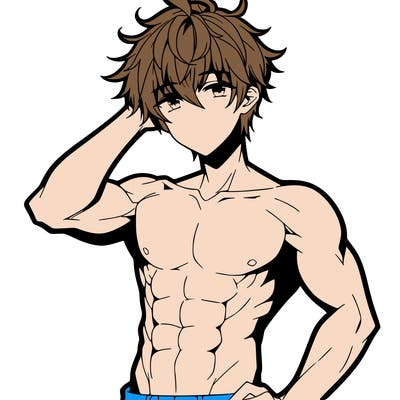 hot anime boy with abs