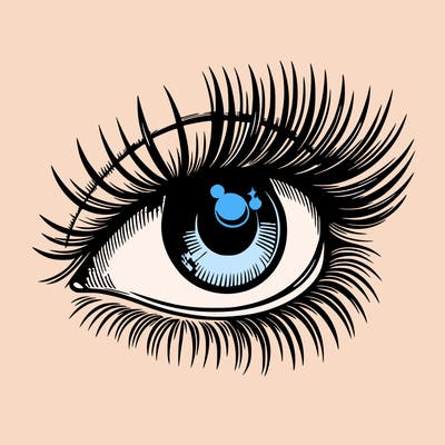 realistic eye long eylashes