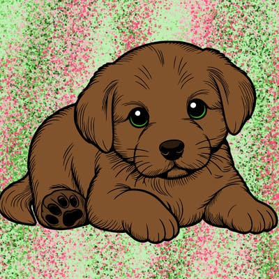 a cute realistic puppy