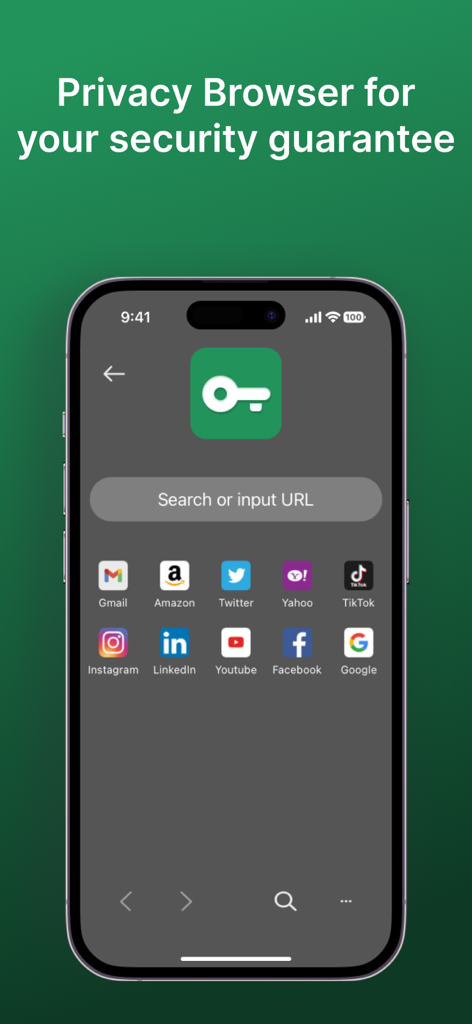 高速VPNプロキシアプリ内の安全なプライバシーブラウザインターフェース。