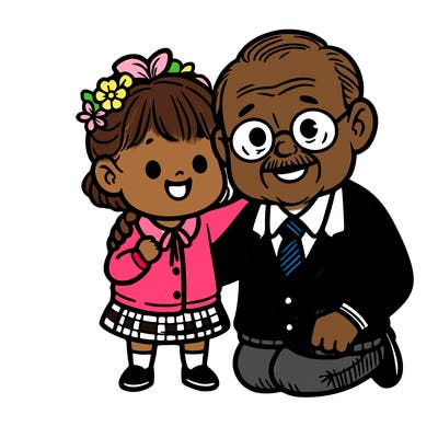 a grandpa and his granddaughter