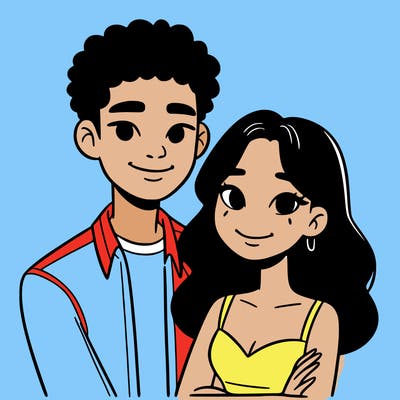 black woman and asian man couple