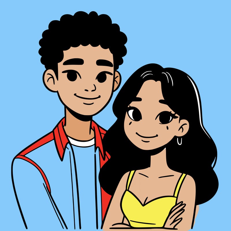 black woman and asian man couple