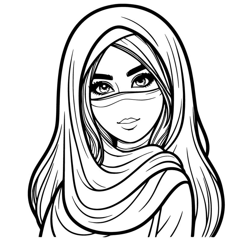 realistic girl with burqa