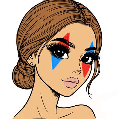 realistic girl with lashes