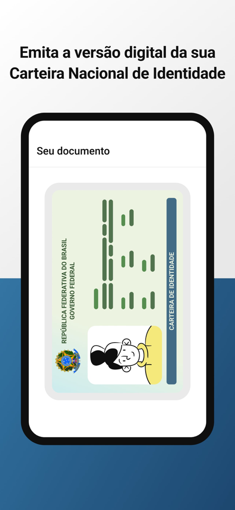 A smartphone displaying a digital version of the Brazilian National Identity Card within the RG Digital SP app.