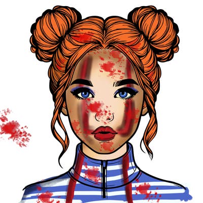 realistic woman that has space buns