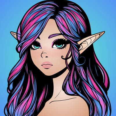 elf girl realistic dark fantasy