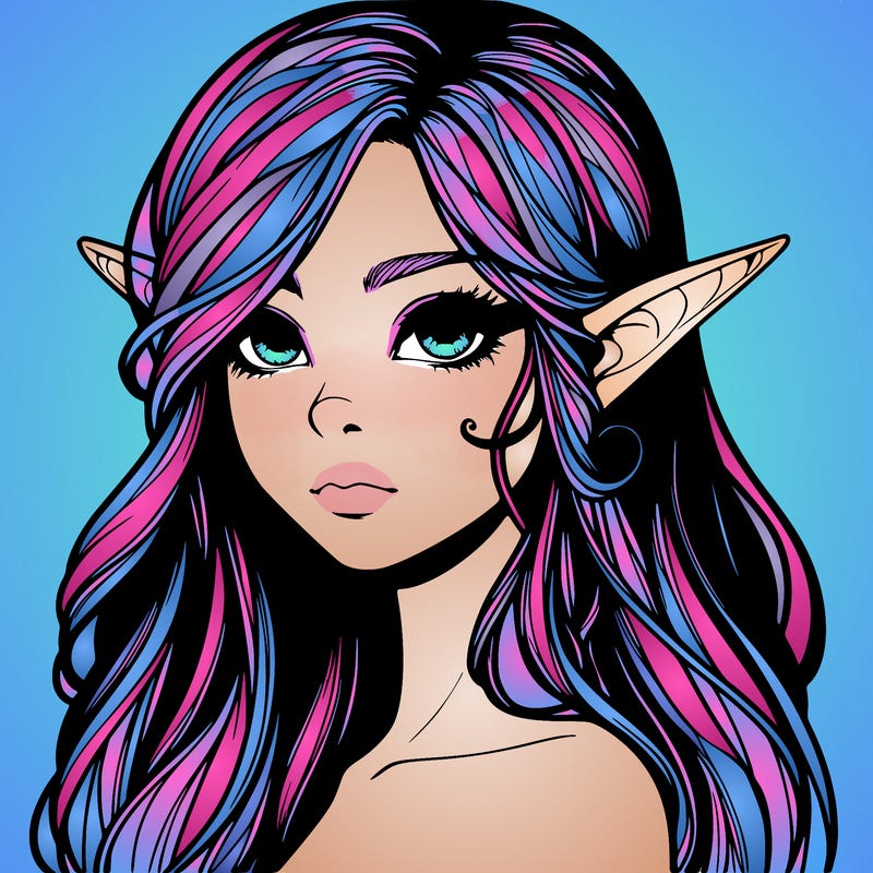 elf girl realistic dark fantasy