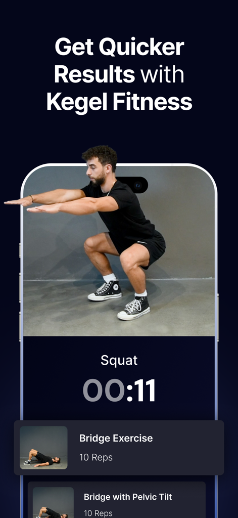 Kegel Men: Men's Health - A man performing a squat exercise as part of a Kegel Men fitness routine