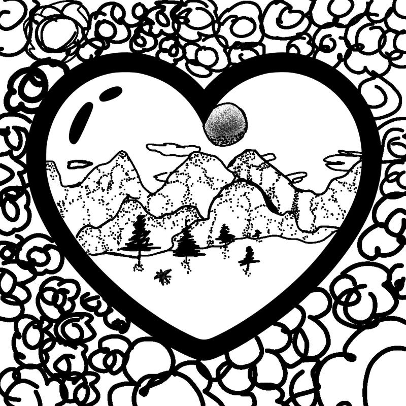 a blank heart