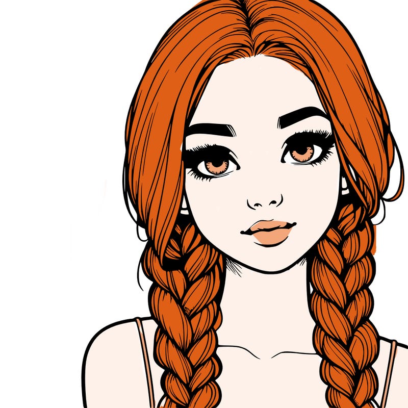 realistic girl with braids