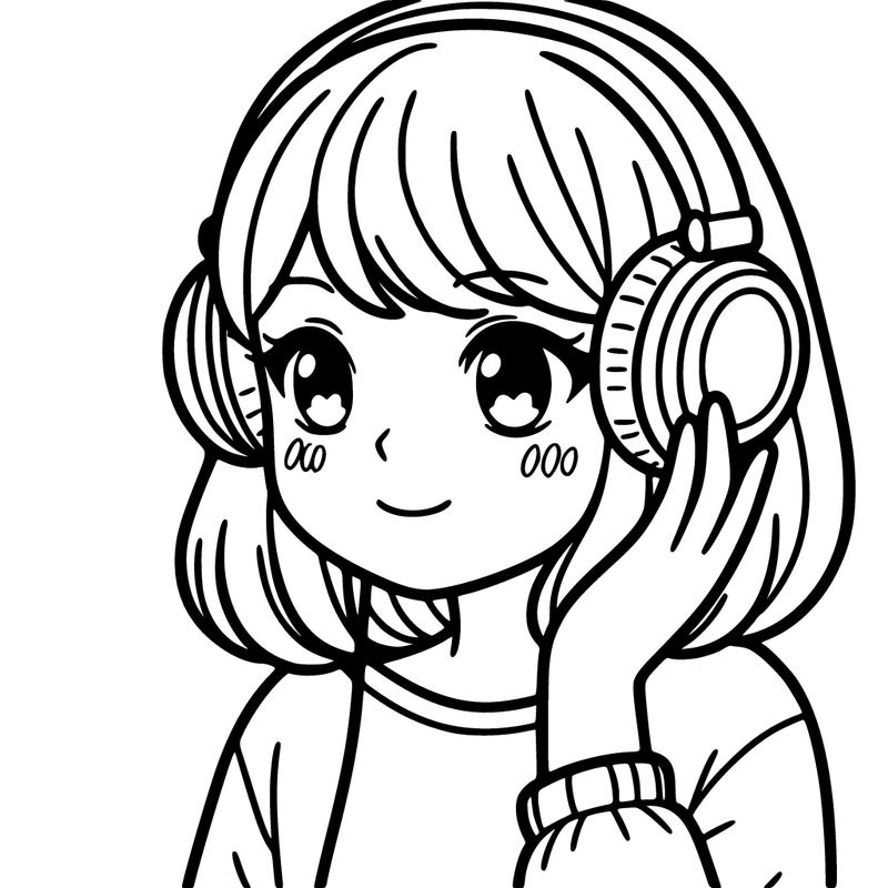 girl with headphones