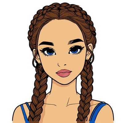 realistic girl with braids
