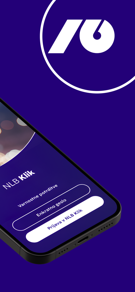 NLB Klik Slovenija - NLB Klik Slovenija mobile banking app login screen on an iPhone showing security confirmation and sign in options