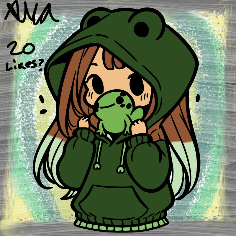 a girl holding a froggy hoodie
