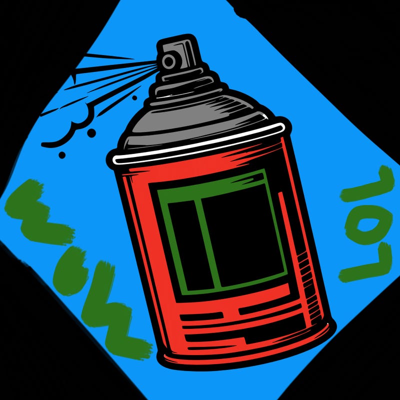 spray paint bottle spraying