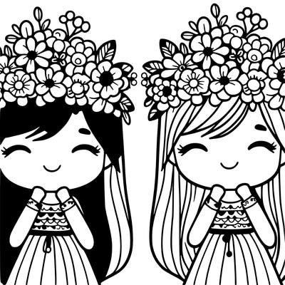 girl with flowers crown