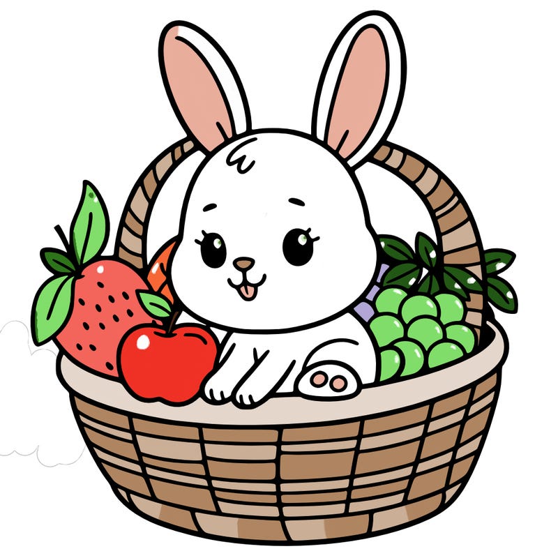bunny in a fruit basket