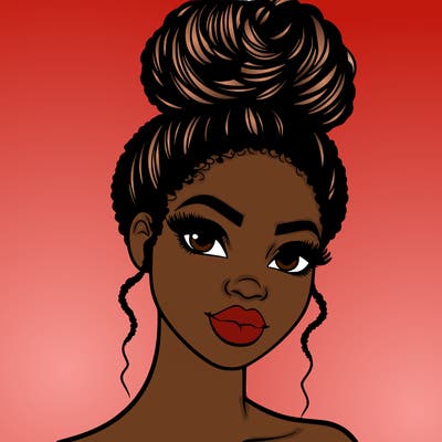 beautiful black woman with an up do hairstyle