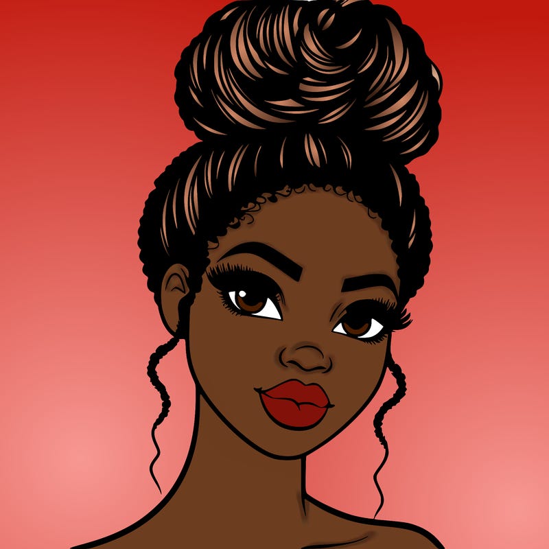 beautiful black woman with an up do hairstyle