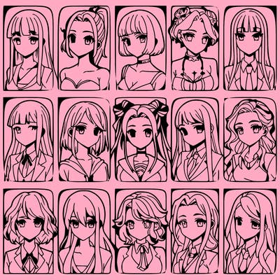 girls that look diffrent anime