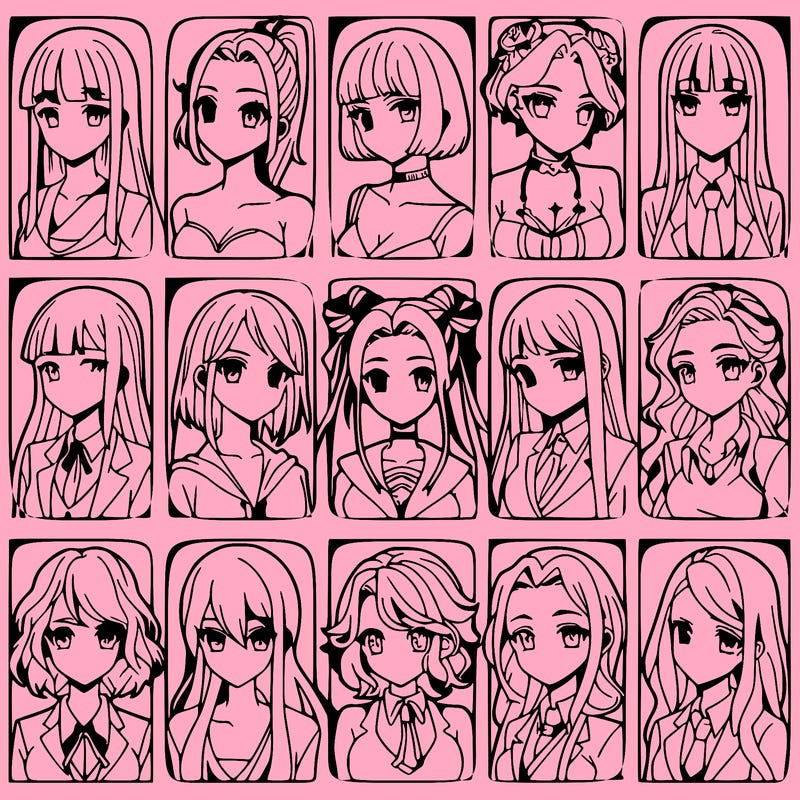 girls that look diffrent anime