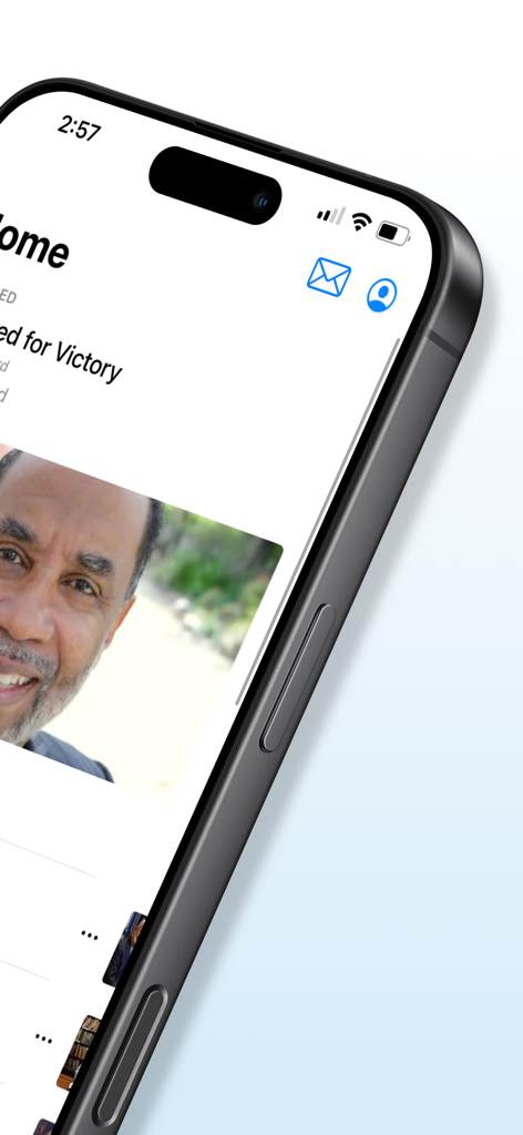 Smartphone screen showing the home page of the OnePlace Christian Podcasts app with a featured sermon