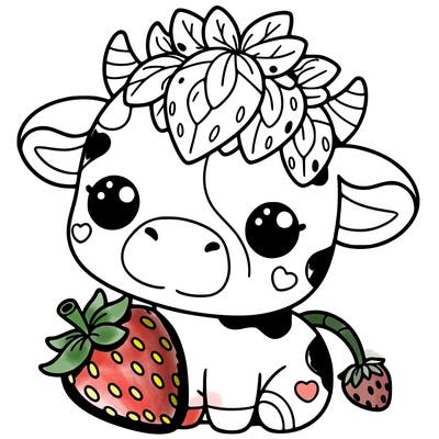 cute strawberry cow