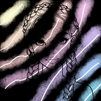 realistic girl with braids