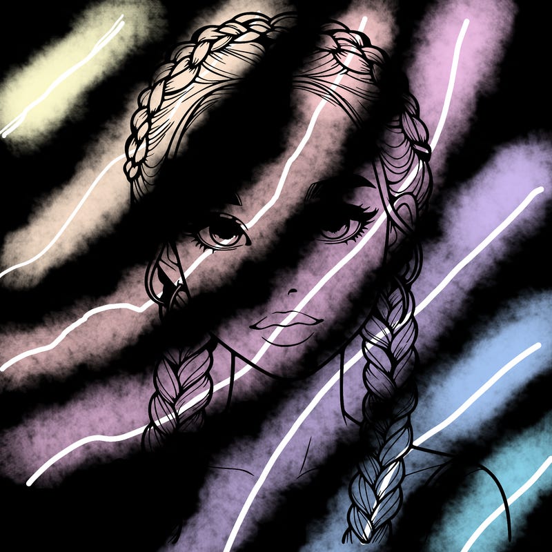 realistic girl with braids